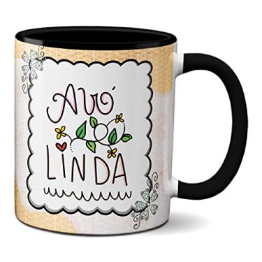 Imagem de Caneca Feliz Dia Dos Avós Presente Fofo Avó Linda (Preta)