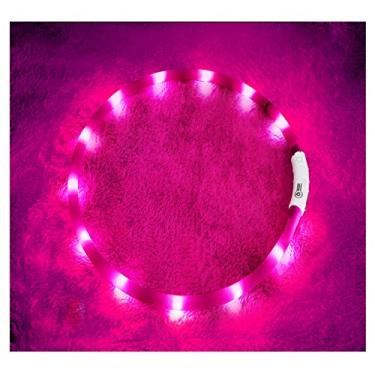 Imagem de (pink) - Led Dog Collar,USB Rechargeable,Glowing Pet Dog Collar Light for Night Walking Safety, Water Resistant Flashing Light Up Dog Necklace for Small,Medium,Large Dogs