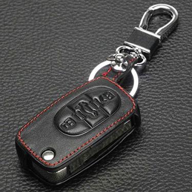 Imagem de CSHU Couro masculino feminino chaveiro carro capa chaveiro anel chave bolsa, adequado para Audi A2 A3 A4 A6 A8 TT VW Passat Jetta Golf Beetle