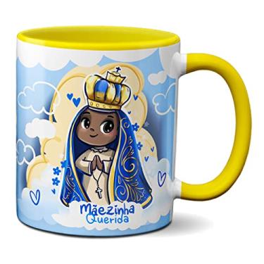 Imagem de Caneca Fofa Nossa Senhora Aparecida Rogai Por Nós Padroeira (Amarela)