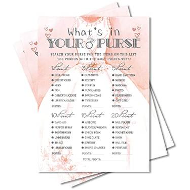 Imagem de Jogos de chá de panela, jogos de festa de casamento, (o que está em sua bolsa), decorações de chá de panela, presente – 30 cartas por conjunto (Suit009)