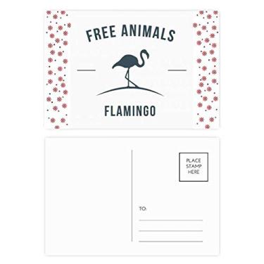 Imagem de Cartão postal de aniversário com desenho de flamingo azul, flor de Natal, celebração, cartão postal de bênção