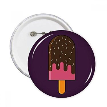 Imagem de Agulha de chocolate crocante doce sorvete alfinetes redondos crachá botão emblema acessório decoração 5 peças