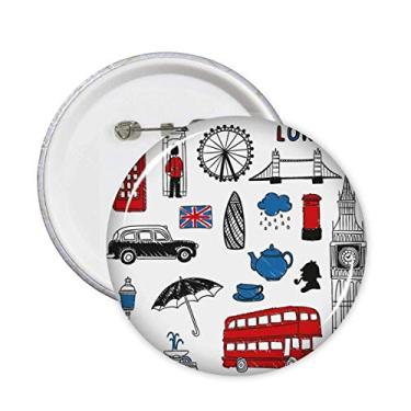 Imagem de London Big Ben Booth Rain Caixa de Correio Pinos Emblema Botão Decoração Acessório 5 peças