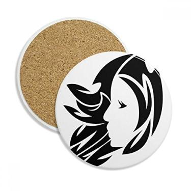 Imagem de Constelação Virgem Zodíaco Símbolo Porta-copos Caneca de proteção de mesa Pedra absorvente