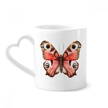 Imagem de Caneca rosa borboleta em pintura a óleo Caneca de café cerâmica copo de coração de vidro