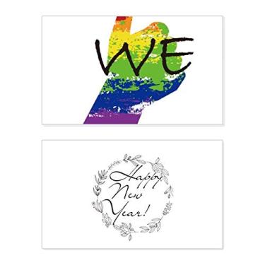 Imagem de LGBT Bandeira de arco-íris We New Year Festival Cartão de felicitações Bless Message Present