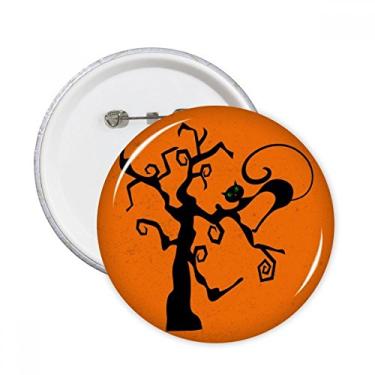 Imagem de Árvore de gato Halloween Hallowmas Laranja Pinos Redondos Emblema Emblema Acessório Decoração 5 peças