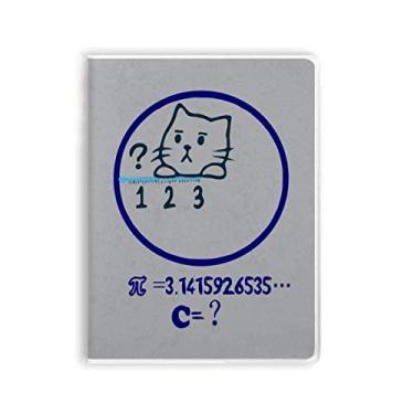 Imagem de Caderno de ilustração de gato com tema de matemática, capa de goma para diário
