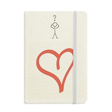Imagem de Caderno de interrogação de Dia dos Namorados em formato de coração, diário clássico A5