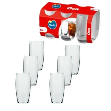 Jogo Copos Água Suco Conic Mix Vidro 415ml 6 Pcs