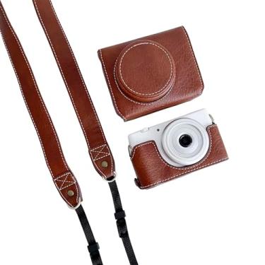 Imagem de CIADAZ Capa protetora para câmera digital, bolsa de couro pu para armazenamento de câmera com alça de ombro removível, compatível com Sony ZV1-F/ZV1M2