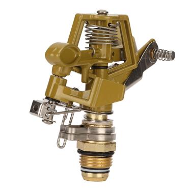 Imagem de Aspersor de água de jardim, rotação automática de 360 ​​graus Aspersor de gramado de impacto resistente G1/2 Rosca macho Aspersor de irrigação Alcance de 15M para irrigação de