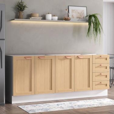 Imagem de Cozinha Modulada 2 Peças Sem Tampo 2 Balcões Arizona Cabecasa MadeiraMadeira Figueira