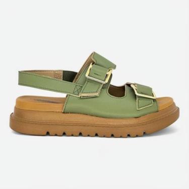 Imagem de Sandalia Modare Ultraconforto Plataforma Feminina Fivelas, Verde, 37