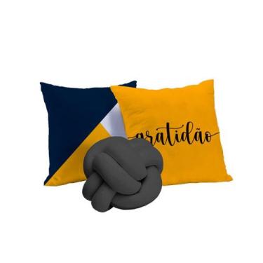Imagem de 3 almofadas kit completo estampas sofisticadas capa c zíper e refil co