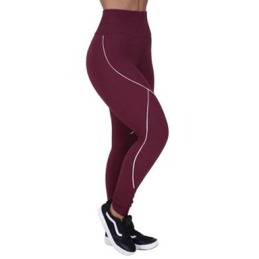 Imagem de Legging fitness feminina recortes textura relevo poliamida orbis - vin
