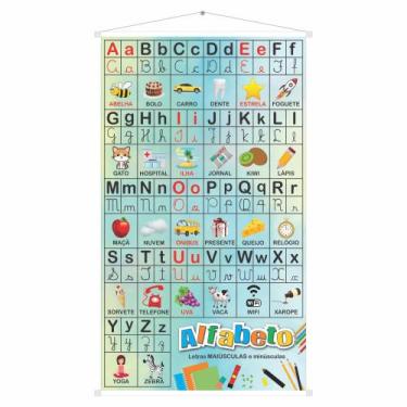 Imagem de Banner Pedagógico Alfabeto 4 Tipos De Letra Cursiva Apoio Educaciomal 