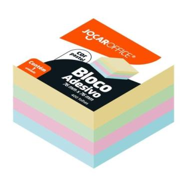 Imagem de Bloco Adesivo de Notas Colorido 76x76mm Jocar Office 400 Fls