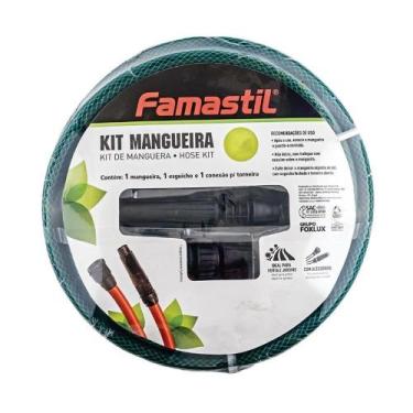 Imagem de Mangueira Jardim Famastil Trançada 7/16x1,5mm Verde com Kit 15m - Foxl