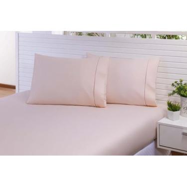 Imagem de 2 Fronhas King 60x80 100% Algodão 180 Fios Ponto Palito Rosé - MTR ENX
