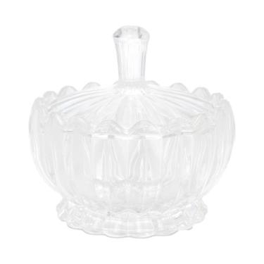 Imagem de Bomboniere 11 cm de cristal transparente com tampa Geneva Wolff - 2553