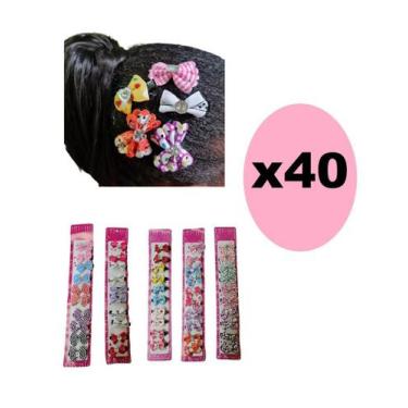 Imagem de Kit 40 Mini Laços Infantil c/ Presilha Estampas sortidas - Lynx produç