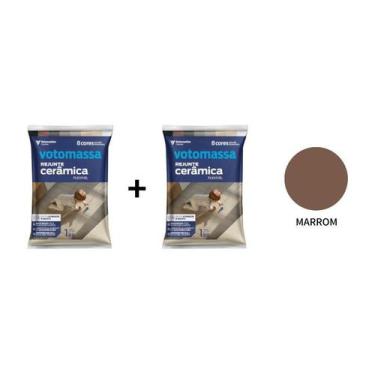 Imagem de Kit 2 Sacos Flexível Votomassa Marrom 1 Kg - Votoran