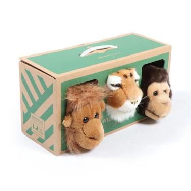 Imagem de Kit com 3 Mini Cabeças de Pelúcia de Parede   Jungle Box  Wild & Soft