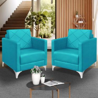 Imagem de kit 2 Poltrona Helena Decorativa Clinica e recepção tecido suede - SEL