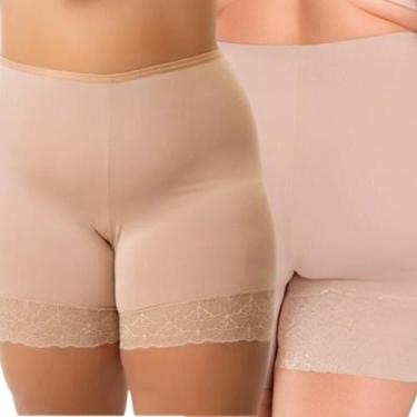 Imagem de Kit 2 Short Plus Size Anagua Segunda Pele Feminino Com Renda Não Marca