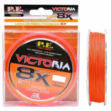 Imagem de Linha de Pesca Multifilamento Victoria 8 fios 150m Orange 0.30mm 45Lbs