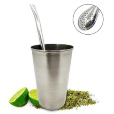 Imagem de Kit Chimarrão Tereré Cuia Copo Inox 200ml 1 Bomba Lisa - A.R Variedade