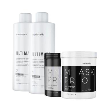 Imagem de Madamelis Ultimate Escova Progressiva 2 x 1 Litro + Botox Matizador Neuter Yellow 1Kg + BTX Pro Control 1Kg
