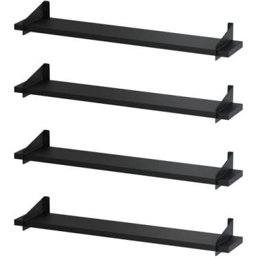 Imagem de 4 Prateleiras Suspensa Estilo Industrial Madeira 60cm FS PP - Fassin S