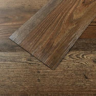 Imagem de VEELIKE Azulejo marrom queimado à prova d'água autoadesivo de vinil de carvalho 16 unidades 24 pés quadrados para piso de vinil laminado de madeira para cozinha, banheiro, quarto, trailer, piso 15 x