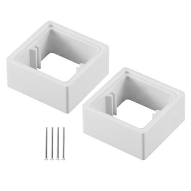 Imagem de FLCPJGV 2x Socket Plate Spacers, espaçadores de placas de parede, acessórios de switche, almofada de aumento da caixa de cabo, para a escola, Branco