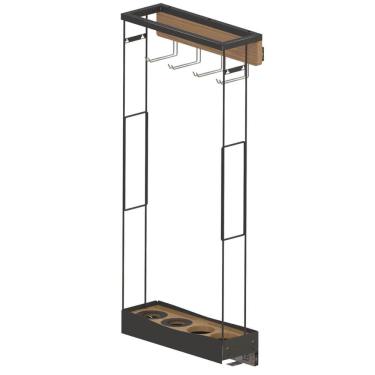Imagem de Porta Espetos Para Churrasco Steel em Chapa de Aço e Madeira com Porta Condimentos