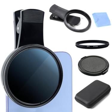 Imagem de Filtro CPL de 67 mm para todos os smartphones, kit de filtro de telefone com clipe com capa de lente e caixa de proteção, lente polarizada universal compatível com iPhone 16 Pro Max 15 14 13