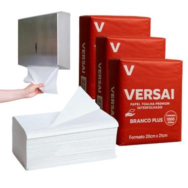 Imagem de Papel Toalha Interfolhado Branco total de 3.000 20x21cm Secar Mãos