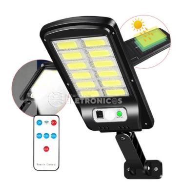 Imagem de KIT Refletor Luminária Solar LED 600W Sem Fio Com Sensor de Presença e