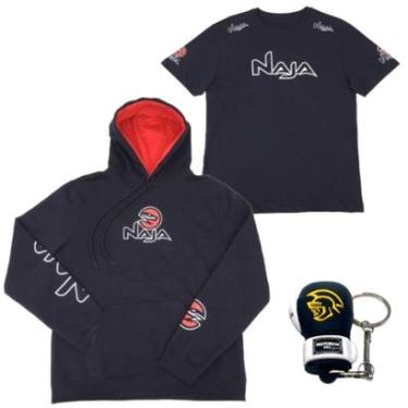 Imagem de Kit Moletom Casual e Camiseta Naja + Chaveiro Luva de Boxe Pretorian-Unissex