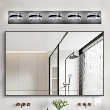 Imagem de NOVELUX Luminárias De Banheiro Com 5 Luzes, Certificação Etl, Luzes Penteadeira Modernas Pretas Sobre O Espelho, Luminária Parede Para Cozinha, Sala Estar, Corredor, Armário, Varanda, Branco Natural