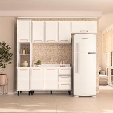 Imagem de Cozinha Completa com Tampo Amara 8 Portas 3 Gavetas Branca
