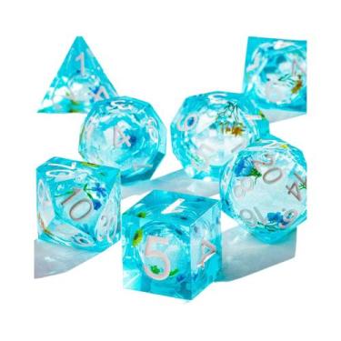 Imagem de Conjunto De Dados Poliédricos De Folha De Ouro Verde Para Dungeons And