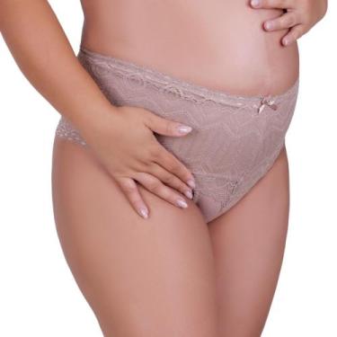 Imagem de Cinta de Algodão com Detalhe em Renda Calcinha Cós Alto Modeladora Kar