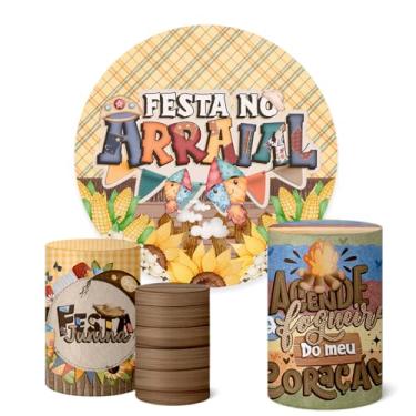Imagem de Trio Capas Cilindro + Painel Redondo Festa Junina (K1FJN052)