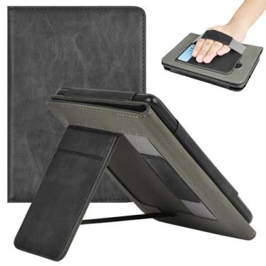 Imagem de J.M.SHOW Capa para Kobo Clara 2E de 15 cm lançado em 2022/Clara Color/Clara BW (2024) Premium, capa de couro PU leve com alça de mão e compartimento para cartão, despertar/hibernar automático para