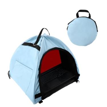 Imagem de Lyreh Capuz para Portátil, Tenda de Proteção Solar Laptop com Bolsos Laterais Alça Ombro Bolsa Armazenamento para Trabalhar ao Ar Livre(Azul)