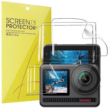 Imagem de Película protetora de tela compatível com AKASO Brave 8, [3 unidades] Película transparente TPU de cobertura total compatível com câmera AKASO Brave 8/Brave 7 (conjunto com 3)